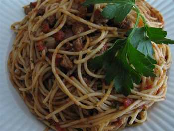 Спагетти с домашним мясным соусом