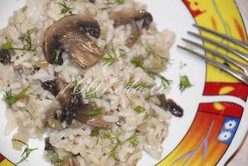 Гарнир из риса с шампиньонами: рецепт с пошаговым фото